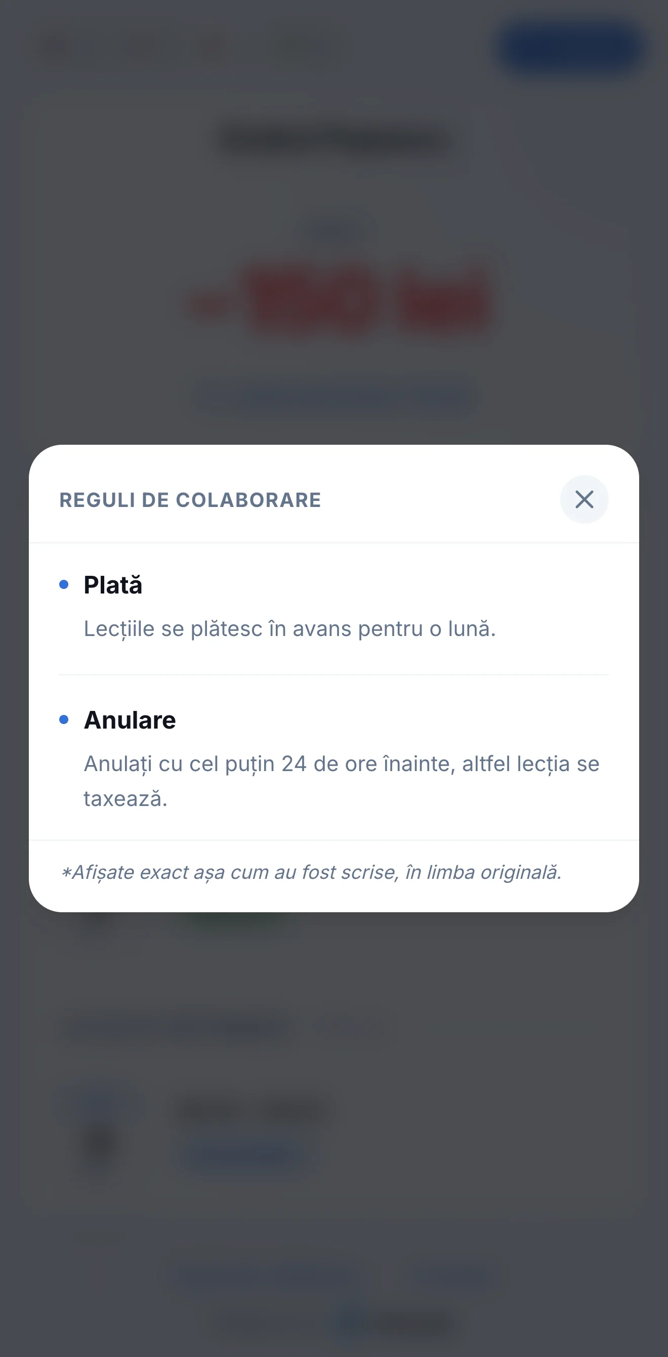 Regulile de colaborare pe portalul elevului: plată și anulare